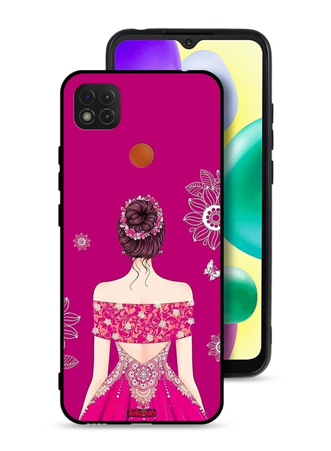 Tolwak Xiaomi Redmi 10A Protective Case Cover Girl And Flowers Art - Image 1