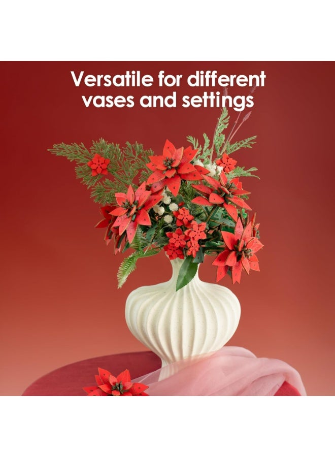 ROBOTIME Rowood Poinsettia DIY Wooden Flower 3D Puzzle TF001 - Image 5