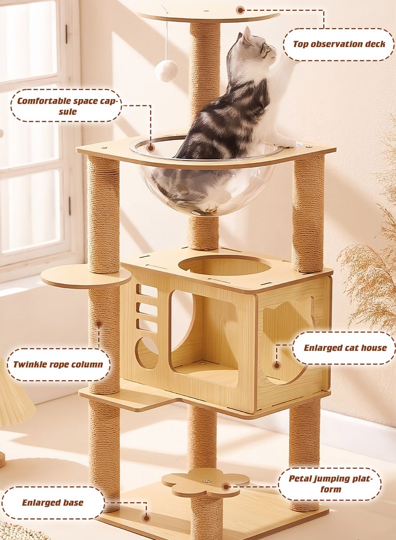كيدل شجرة القطط، إطار تسلق القطط، عمود خدش القطط، بيت القطط، قطط متعددة - Image 2