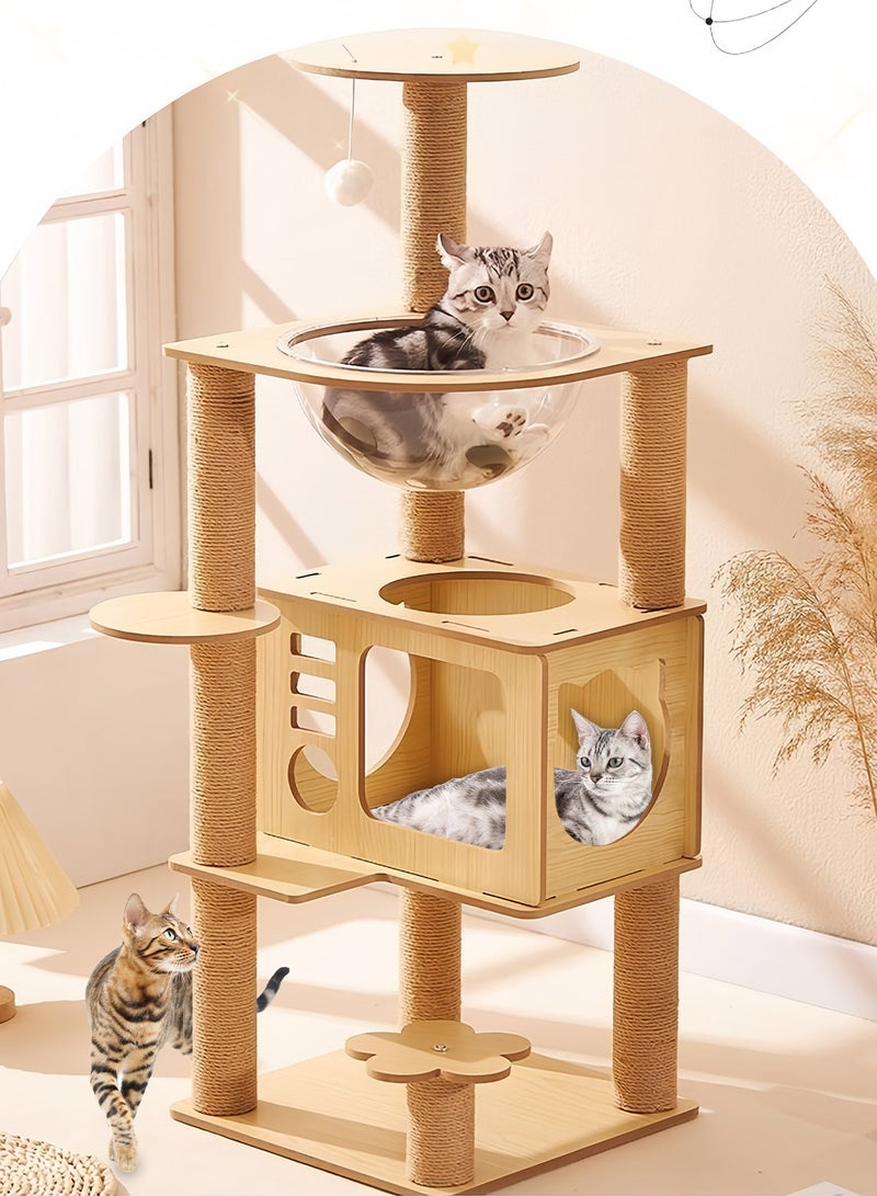 كيدل شجرة القطط، إطار تسلق القطط، عمود خدش القطط، بيت القطط، قطط متعددة - Image 5
