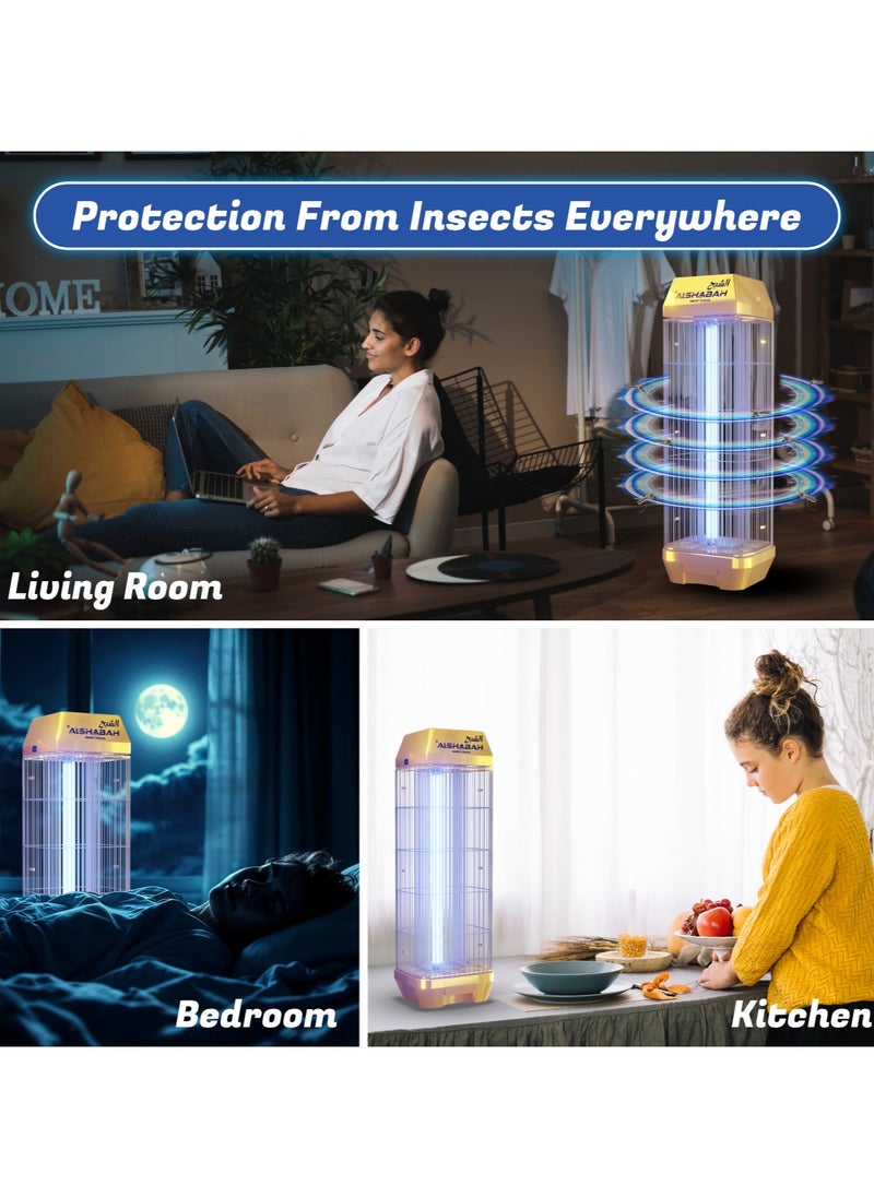 Alshabah ALSHABAH Original Mosquito Killer, Model (6900), High Electric Shock Mosquito Killer, with 22~25W UV Light and Cleaning Brush, Insect Killer for Indoor, Kitchen, Patio, Backyard (Gold)  - Image 4
