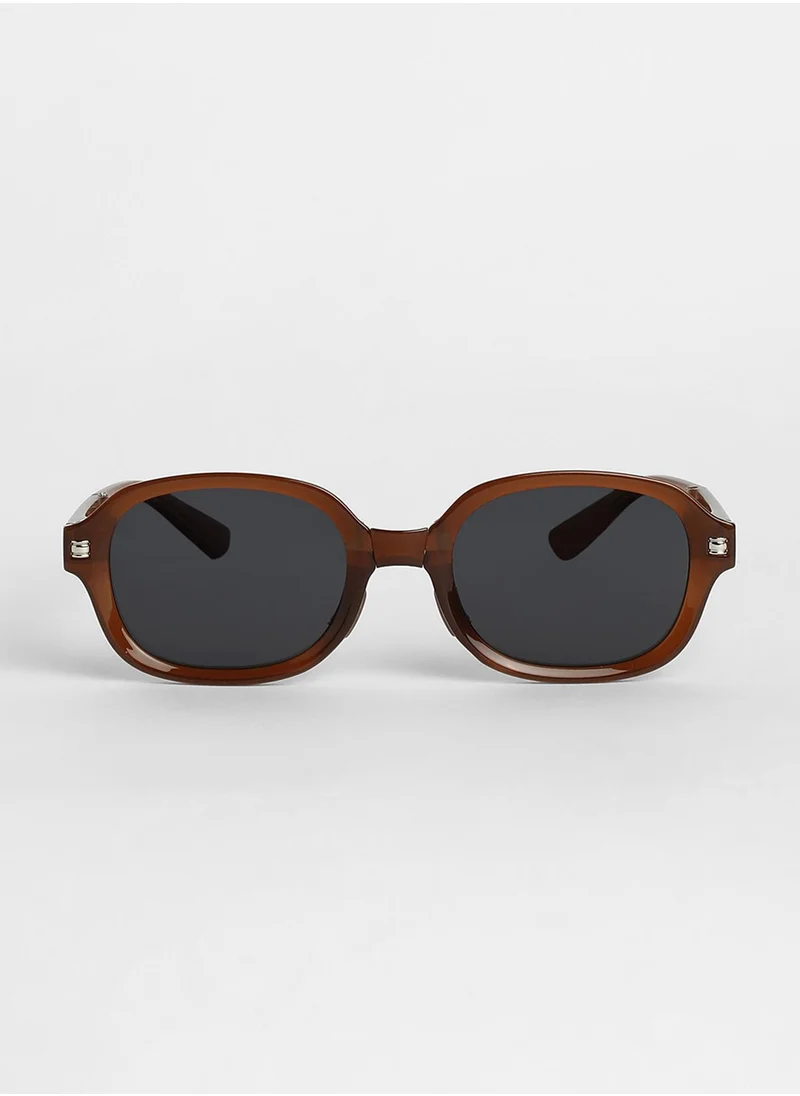 صوص هاوت Foldable Rectangular Sunglasses - Brown