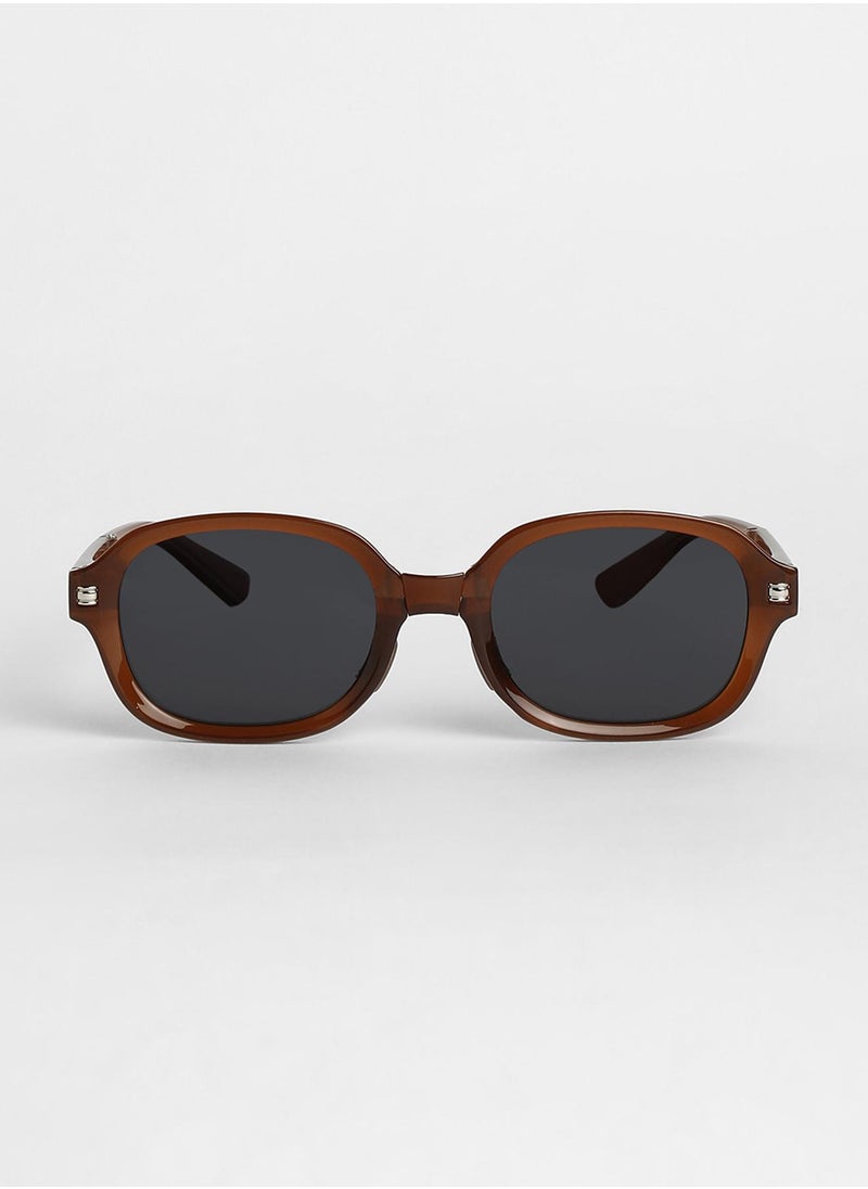 Haute Sauce Foldable Rectangular Sunglasses - Brown  - Image 4