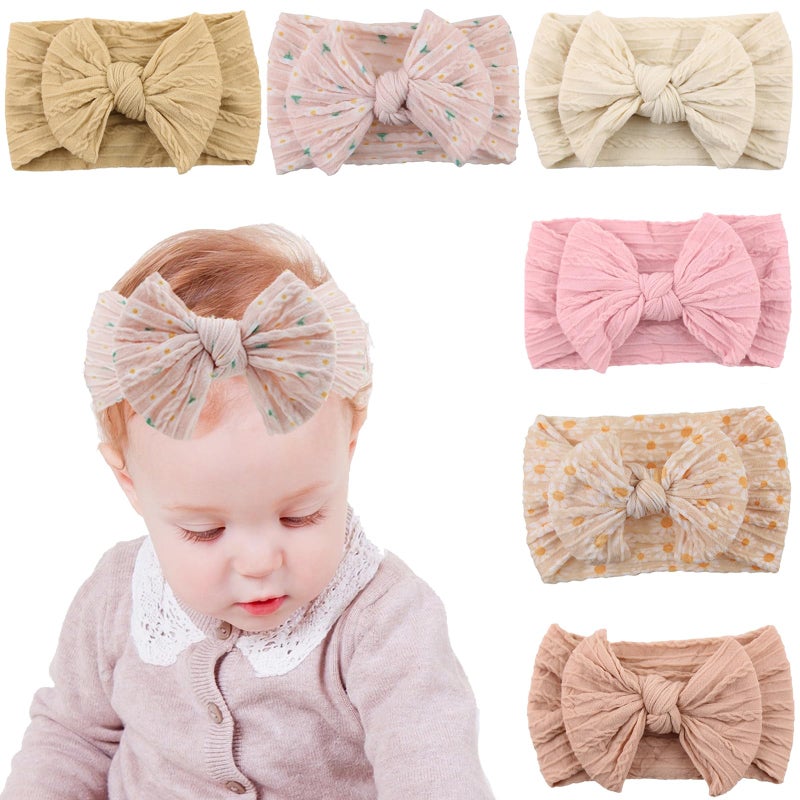 KIDOCHEESE Baby Girls Headbands with Bows Elastics Nylon Hair Bows Hairbands Hair Accessories for Newborn Infant Toddlers Kids - Image 2
