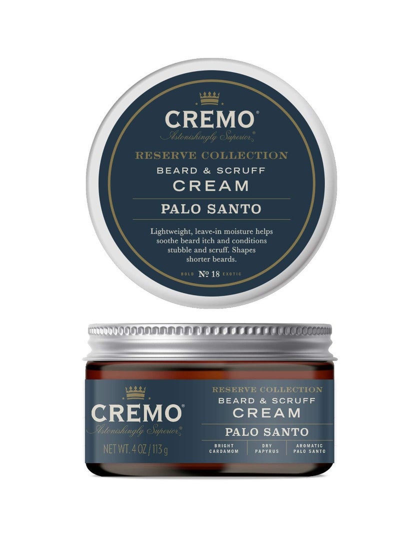 cremo - Cremo Beard & Scruff Cream, Palo Santo (Reserve Collection), 4 oz - Soothe Beard Itch, Condition and Offer Light-Hold Styling for Stubble and Scruff (Product Packaging May Vary) - Image 1