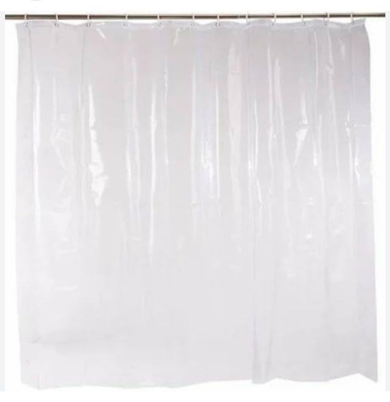 Transparent Curtain PVC for AC Room, Shower Curtain with Rings, 4.5 x 9 Feet, 0.15mm Thickness. Pledge  - Image 1