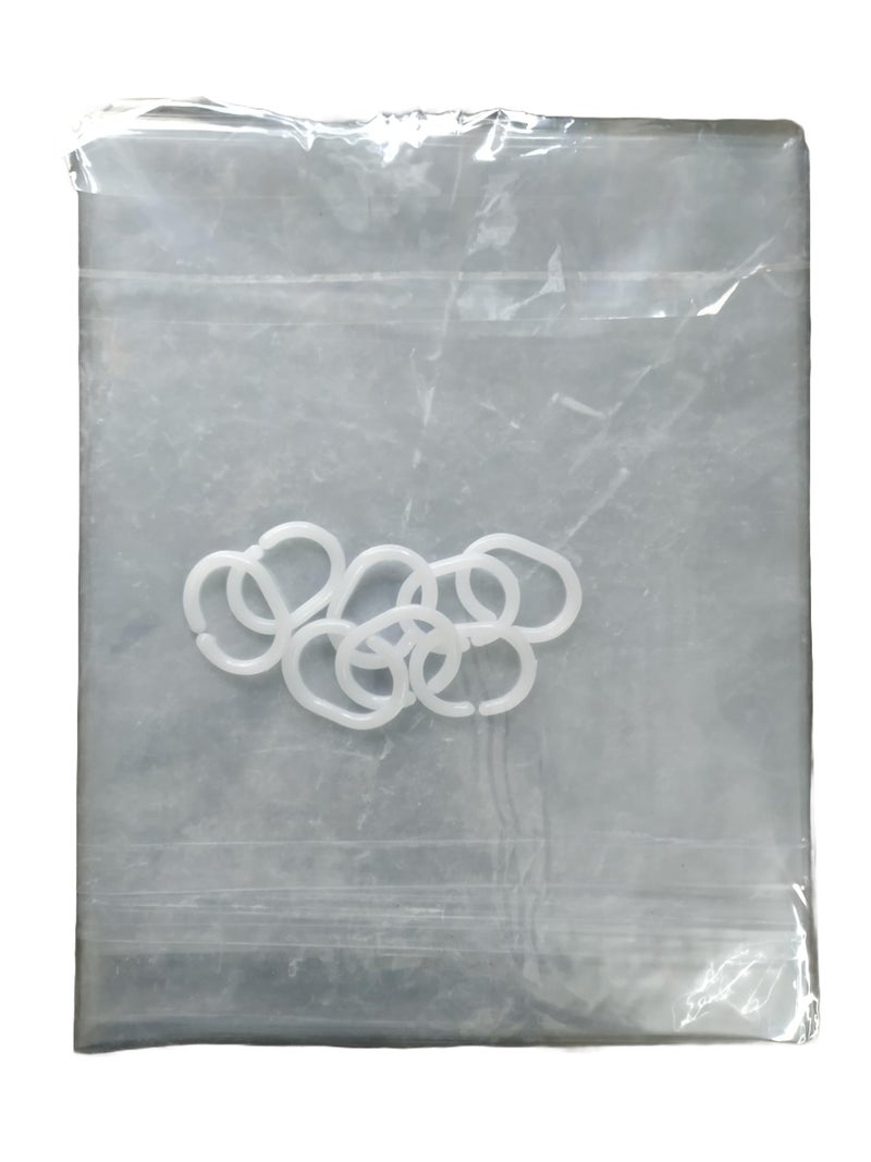 Transparent Curtain PVC for AC Room, Shower Curtain with Rings, 4.5 x 9 Feet, 0.15mm Thickness. Pledge  - Image 3