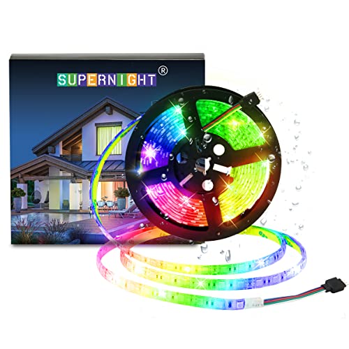 SUPERNIGHT LED Strip Lights, 16.4FT 5M SMD 5050 Waterproof 300LEDs RGB Color Changing Flexible LED Light Strip for Bedroom, TV Back Lighting (Not Include Power) - Image 1