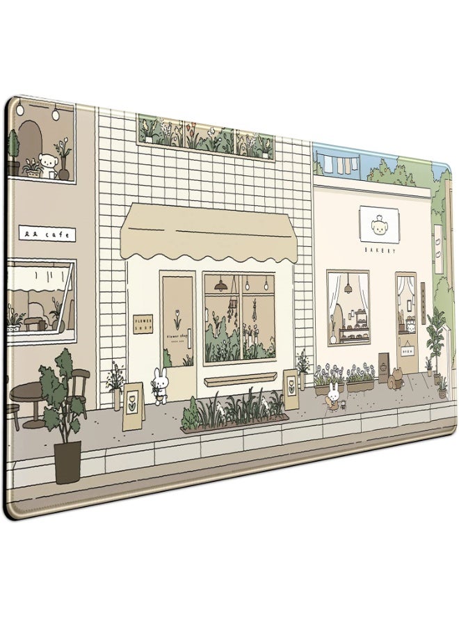 فوميمو سجادة ماوس أنيمي كبيرة بمثيل أرنب ودب، سطح مكتب عريض مضاد للانزلاق للحاسوب المحمول (متعدد الألوان) - Image 1