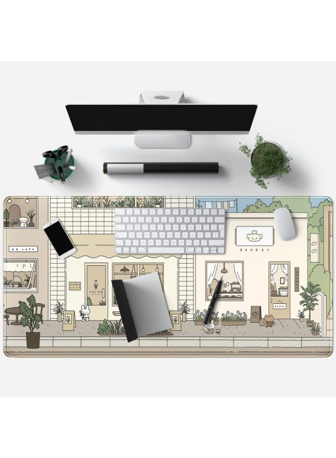 فوميمو سجادة ماوس أنيمي كبيرة بمثيل أرنب ودب، سطح مكتب عريض مضاد للانزلاق للحاسوب المحمول (متعدد الألوان) - Image 3