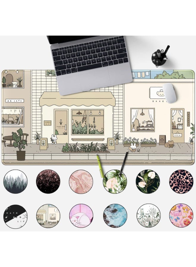 فوميمو سجادة ماوس أنيمي كبيرة بمثيل أرنب ودب، سطح مكتب عريض مضاد للانزلاق للحاسوب المحمول (متعدد الألوان) - Image 4