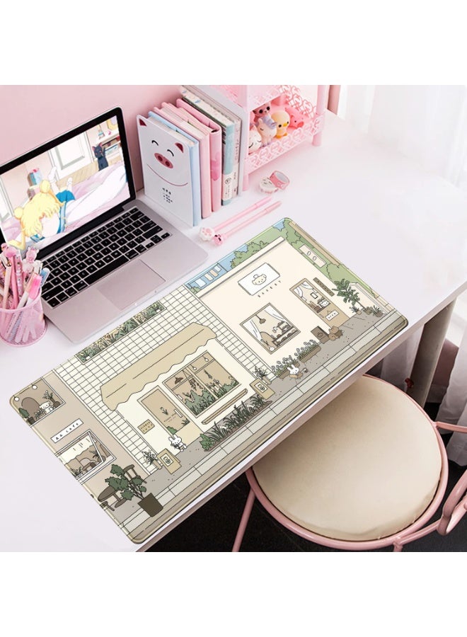 فوميمو سجادة ماوس أنيمي كبيرة بمثيل أرنب ودب، سطح مكتب عريض مضاد للانزلاق للحاسوب المحمول (متعدد الألوان) - Image 5