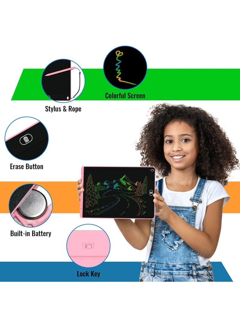 2 Pack Kids Drawing Tablet Colorful LCD Writing Pad with Stylus, Educational Doodle Board Toy, Kids Tablet - Image 5