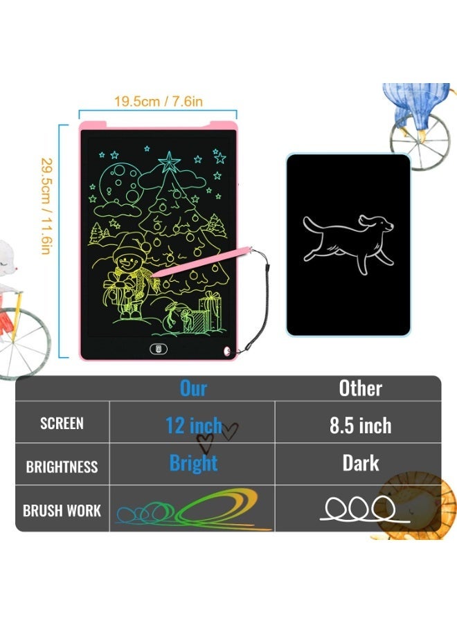 2 Pack Kids Drawing Tablet Colorful LCD Writing Pad with Stylus, Educational Doodle Board Toy, Kids Tablet - Image 2