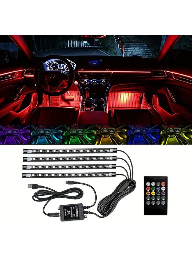 Love Tomorrow Neon LED Ambient Footwell Light Kit RGB Wireless Remote Music Control - Image 1