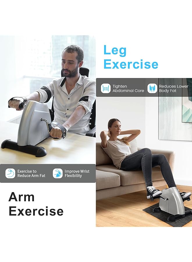 AGM دراجة تمرين صغيرة أسفل المكتب، جهاز تمارين دواسة القدم، جهاز تمارين الذراع والساق، مزود بشاشة عرض LCD - Image 4
