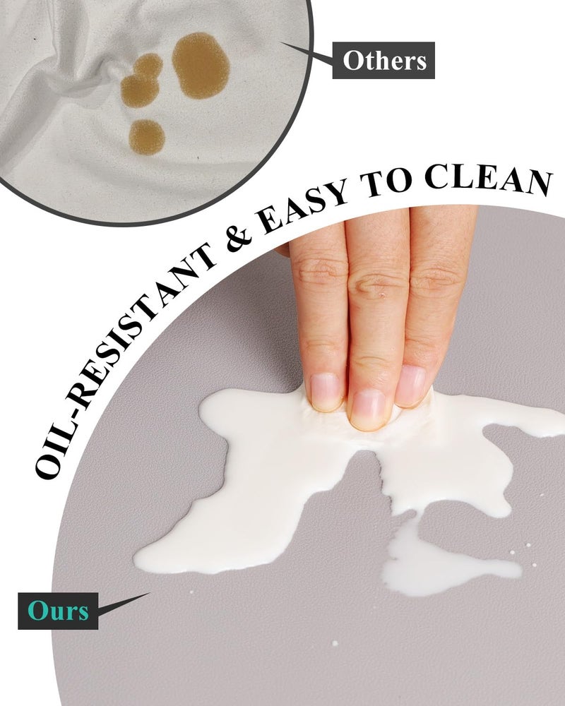 Furkit Light Gray Plastic Table Cover Protector, 36" x 72" Waterproof Easy Flat PVC Desk Pad Mat, 1.5mm Thick Rectangle Vinyl Table Top Protector for Dining Room Table, Office, Dresser - Image 2