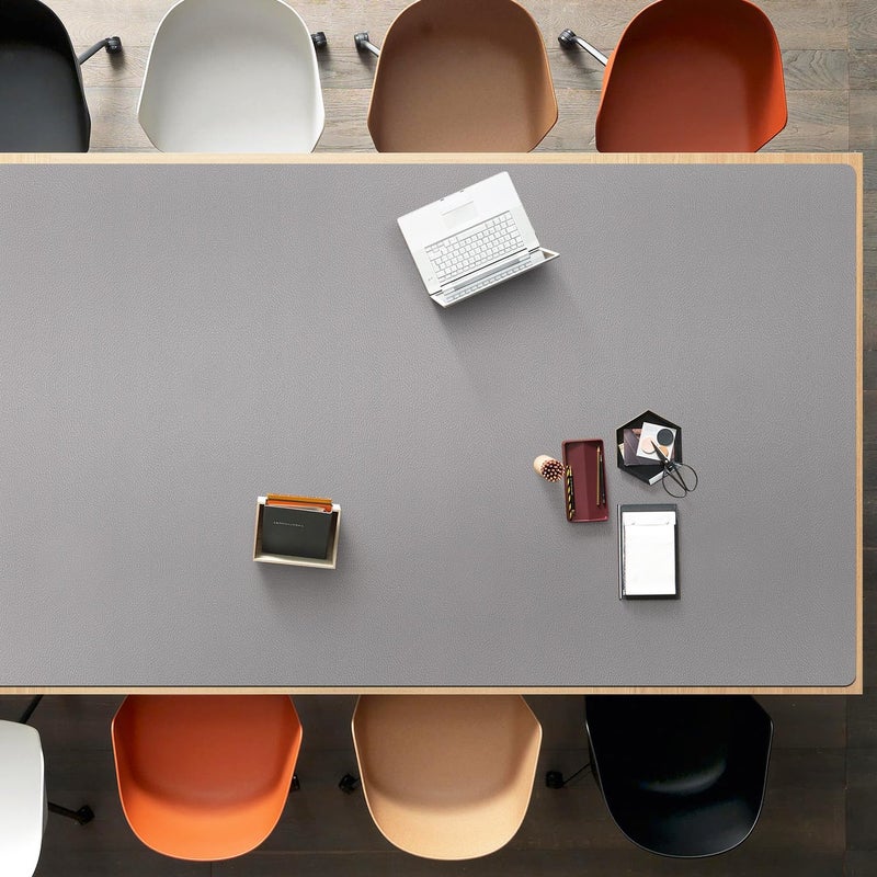 Furkit Light Gray Plastic Table Cover Protector, 36" x 72" Waterproof Easy Flat PVC Desk Pad Mat, 1.5mm Thick Rectangle Vinyl Table Top Protector for Dining Room Table, Office, Dresser - Image 1