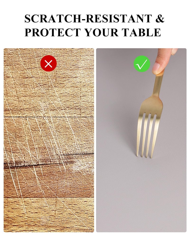 Furkit Light Gray Plastic Table Cover Protector, 36" x 72" Waterproof Easy Flat PVC Desk Pad Mat, 1.5mm Thick Rectangle Vinyl Table Top Protector for Dining Room Table, Office, Dresser - Image 3