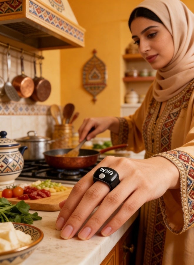 سينران خاتم تسبيح ذكي مزود بشاشة وبلوتوث، مع تذكير بأوقات الصلاة، وخاتم ذكر بشحن من منفذ Type-C للمسلمين، متوفر بثلاثة أحجام - Image 5