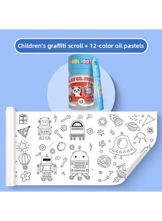 Painting Paper Non-dirty Wall Can Be Pasted Baby Canvas Non-dirty Picture Scroll Kindergarten Baby Canvas Children's Graffiti Picture Scroll-Color:Wall Can Be Affixed With Paper +12 Color Oil Painting Stick [animal]] - pzsku/ZAB98945396344BC9446AZ/45/1746002428/dcb246b7-10c5-423a-b2fe-a89ac9f2fa94
