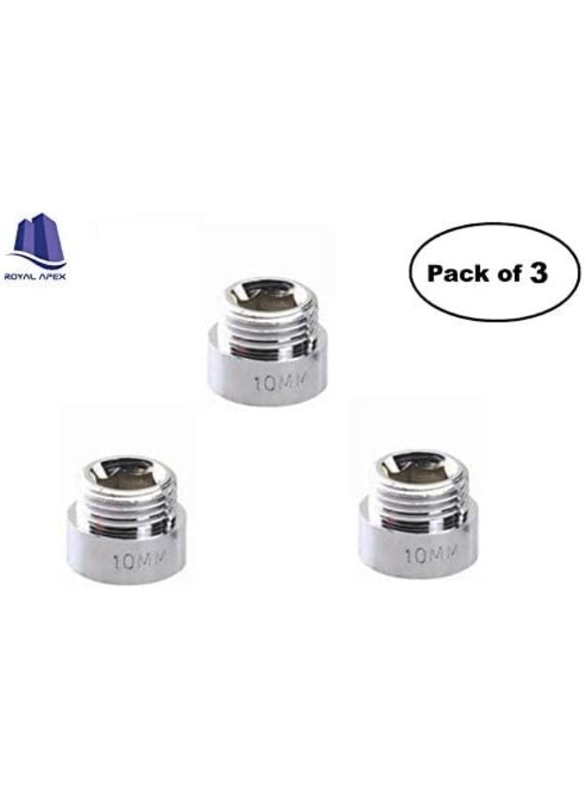 Royal Apex Chrome Extension Nipple Male To Female 1/2" British Standard Pipe (Bsp) Various Sizes For Extension Pipe That Allows To Extend Any Fitting In Height - Pack Of 3 (1/2X10Mm) - Image 2