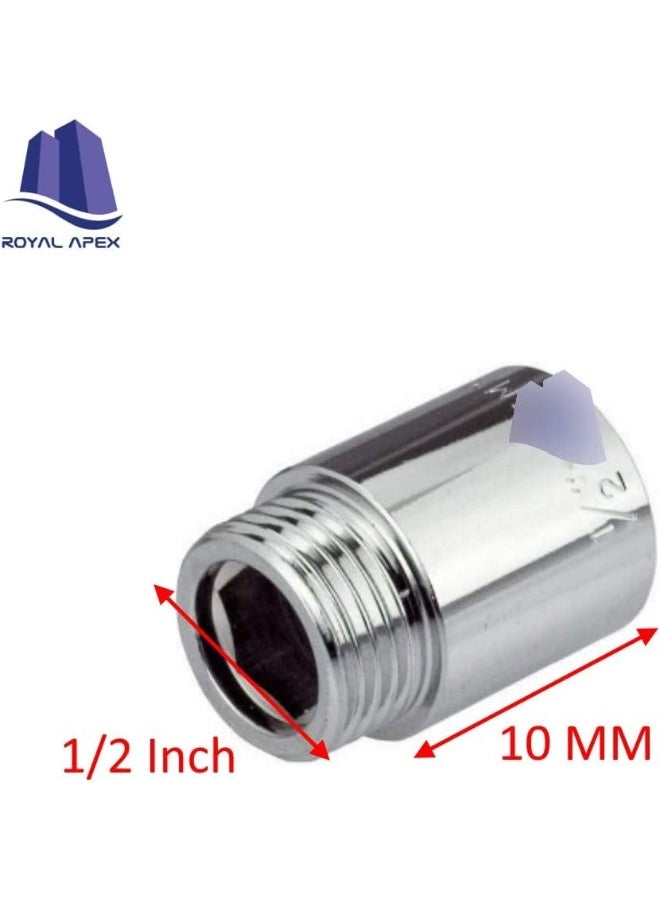 Royal Apex Chrome Extension Nipple Male To Female 1/2" British Standard Pipe (Bsp) Various Sizes For Extension Pipe That Allows To Extend Any Fitting In Height - Pack Of 3 (1/2X10Mm) - Image 3