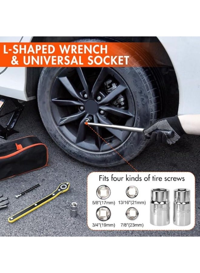 3-Ton (6610 lbs) Heavy-Duty Scissor Jack Kit - Powerful & Easy-to-Use Car Jack - Essential Tire Changing Tool for SUV, Truck & MPV - Image 5