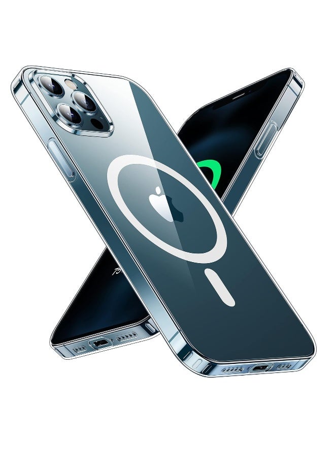 DUSALA iPhone 12 Pro Max Clear Magnetic Cover MagSafe Compatible Hybrid Protective Crystal Clear Hard Back Case Shockproof Silicone Frame Slim Transparent Case for Apple iPhone 12 Pro Max - Image 1