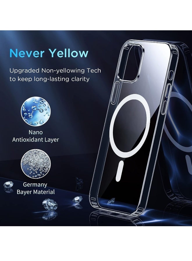DUSALA iPhone 12 Pro Max Clear Magnetic Cover MagSafe Compatible Hybrid Protective Crystal Clear Hard Back Case Shockproof Silicone Frame Slim Transparent Case for Apple iPhone 12 Pro Max - Image 2