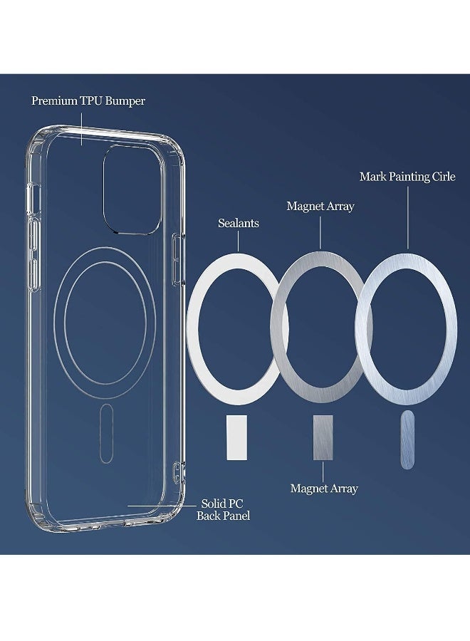 DUSALA iPhone 12 Pro Max Clear Magnetic Cover MagSafe Compatible Hybrid Protective Crystal Clear Hard Back Case Shockproof Silicone Frame Slim Transparent Case for Apple iPhone 12 Pro Max - Image 4