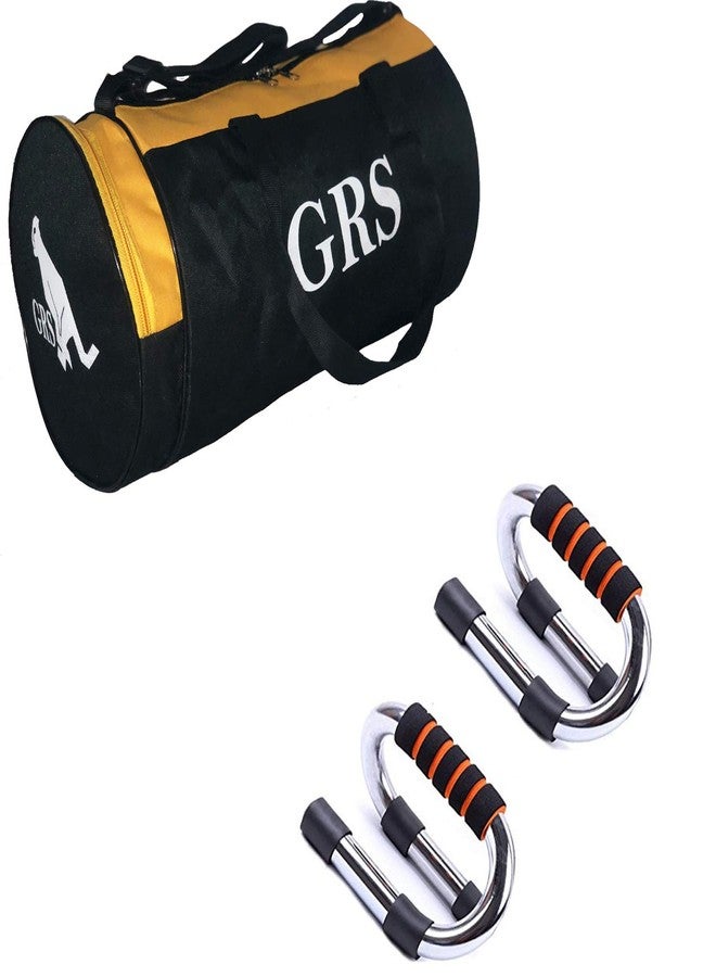 Grès GRS® SUPER_40 Push-up Bars - Strong Steel Pushup Stands & Gym Duffel Bag (Kit) - Image 1