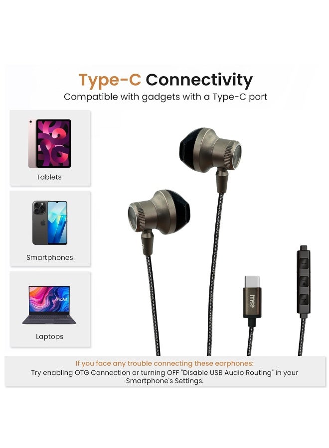 آیمی سماعات أذن سلكية IMEE Plus IM-EP112 من النوع C بطول كابل 1.2 متر، صوت ستيريو عالي الدقة، مشغلات ديناميكية 10 مم، هيكل معدني، ميكروفون مدمج مع تحكم في مستوى الصوت، متوافقة مع الهواتف الذكية والأجهزة اللوحية وأجهزة الكمبيوتر المحمولة - Image 3