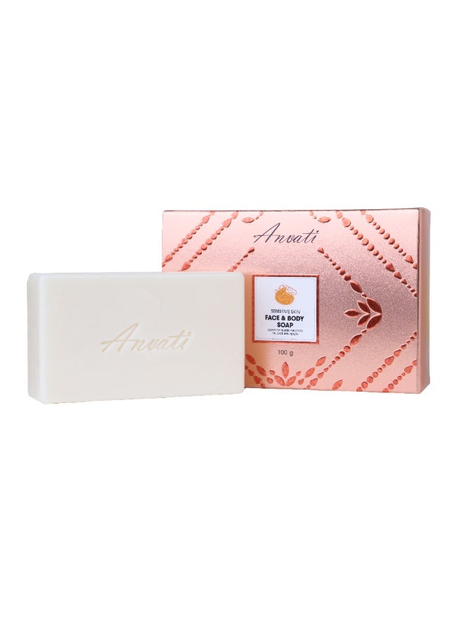 ANVATI Bar Soap for Sensitive Skin 100g | Gentle Cleansing Soap | Mild Formula for Delicate & Sensitive Skin - Image 1