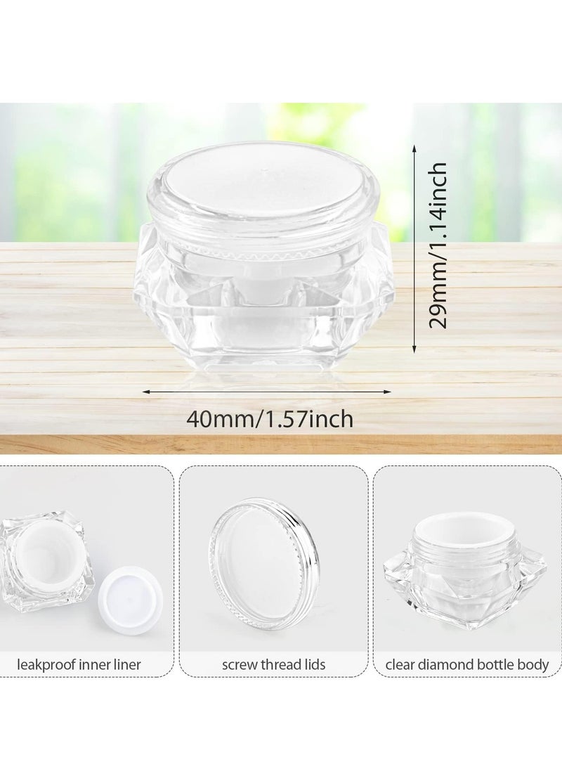KASTWAVE 15 Pcs 10g Cosmetic Containers Diamond Shape Plastic Pot Jars Empty Travel Makeup Sample Container With Screw Lids For Cream Lotion Lip Balm Eyeshadow Nails Powder, Jewelry, Lotion, Candy, Craft - Image 2