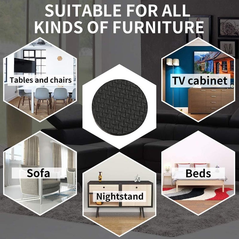 DIY Crafts 16 Pcs, 1 Sheet = Size:7.86*7.86" Pad + DIY Cutter Anti Slip Furniture Pad Rubber Furniture Carpet Bottom Furniture Pads Protect Hardwood Tile or Laminate Floor (16 Pcs, Size: 7.86*7.86") - Image 4