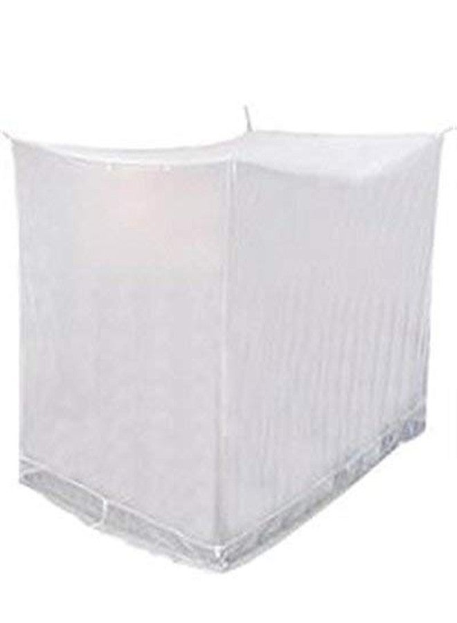 Ans Cotton Mix Mosquito net Pure Cotton Border on Top and Bottom Allergy Free (White, 3.5 x 6.5 ft Single Bed) - Image 2