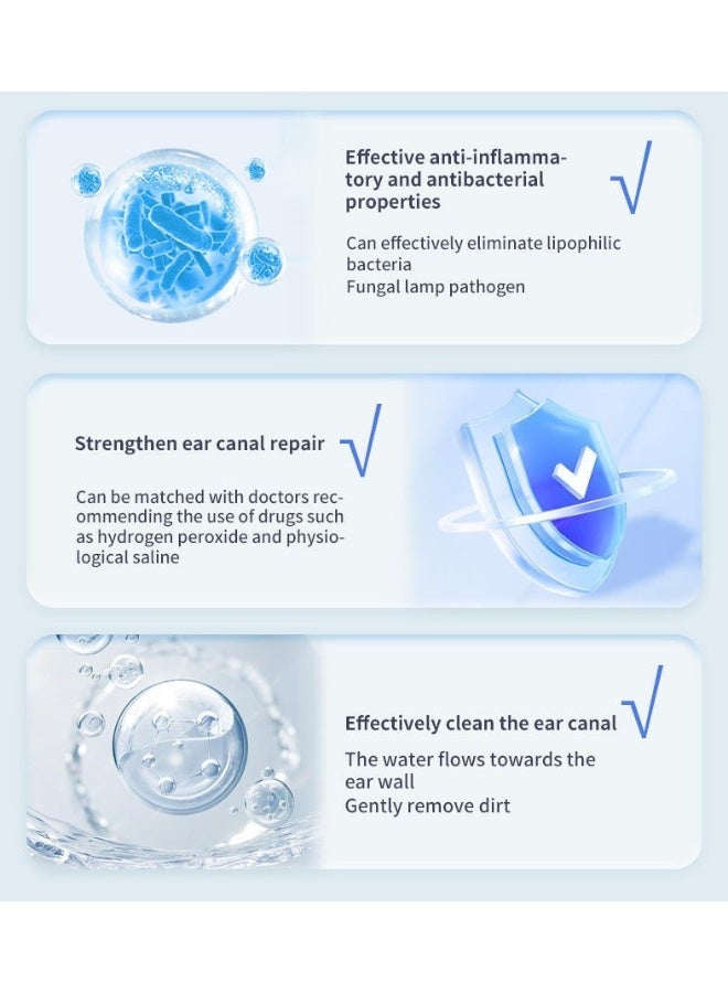 M MIAOYAN Electric Ear Cleaner with 5 Pressure Modes, Dual Water Tank & Pulse Water Flow | Ear Wax Remover with Warm Air Drying for Adults & Kids, Waterproof & Rechargeable - Image 3