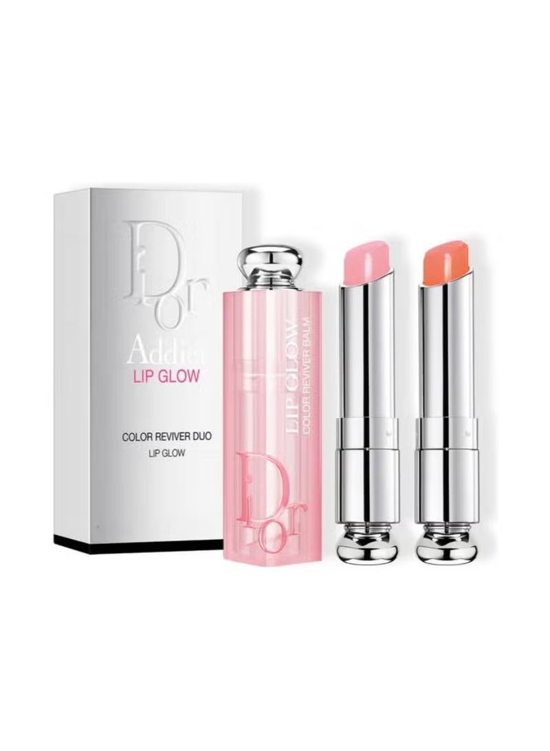 Dior Addict Lip Glow Color Reviver Balm Set – Moisturizing Tinted Lip Balm – Natural Shine & Hydration – Pink & Coral Shades – 3 Pieces - Image 1