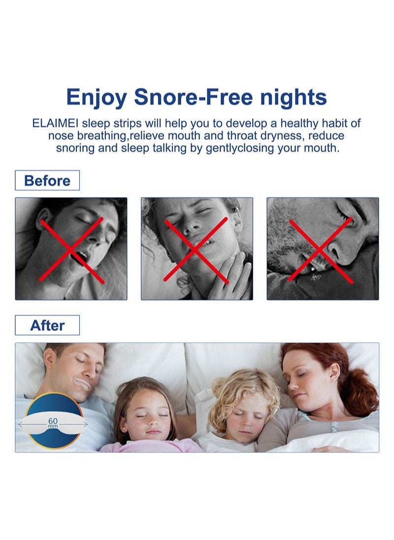 Elaimei - Sleep Strips Advanced Gentle Mouth Tape for Nose Breathing, Nighttime Sleeping, Mouth Breathing, and Loud Snoring - Pack of 90 - Image 1