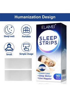 Elaimei Sleep Strips Advanced Gentle Mouth Tape for Nose Breathing, Nighttime Sleeping, Mouth Breathing, and Loud Snoring - Pack of 90  - Image 2