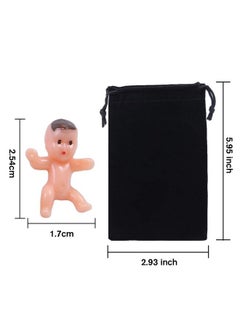 Elcoho 120 Pieces Mini Plastic Baby Favor Supplies With Velvet Bag For Baby Shower Ice Cube Game And Party Decoretions 1 Inch  - Image 3