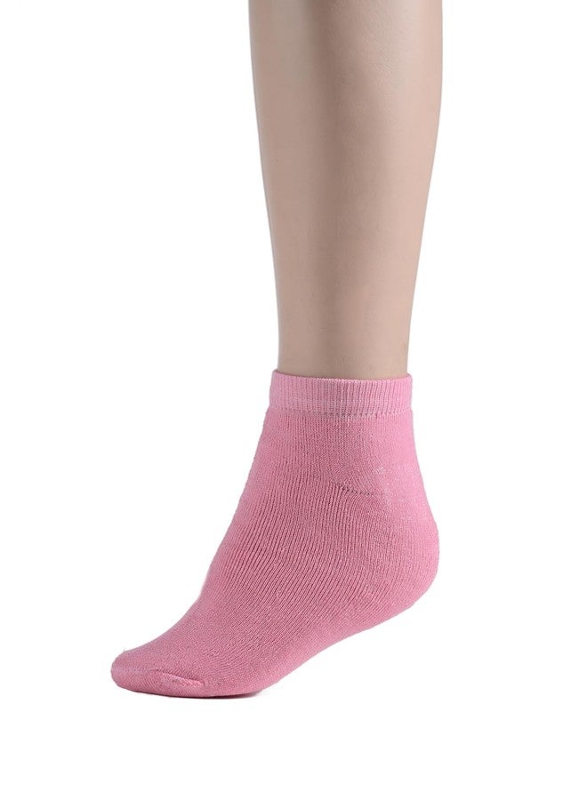 MUKHAKSH (Pack of 4 Pairs = 8 Socks Boys Winter Woolen Warm Pink Sneaker Length Socks - Image 3