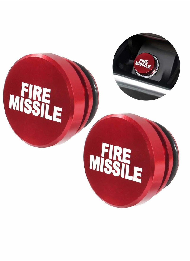SYOSI - Car Ci gar ett e Lighter Plug Cover Aluminum for Eject Fire Missile Fits Most Automotive Vehicles Boats with Standard 12 Volt Power Source Dustproof Port Outlet Red 2pcs - Image 1