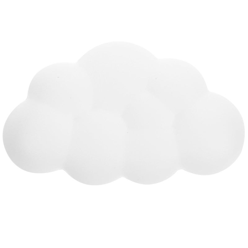 Ergonomic Memory Foam Mouse Wrist Rest Pad White Small Puff Shape for Office Typing and Gaming - Image 2