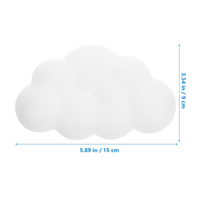 Ergonomic Memory Foam Mouse Wrist Rest Pad White Small Puff Shape for Office Typing and Gaming - Image 3