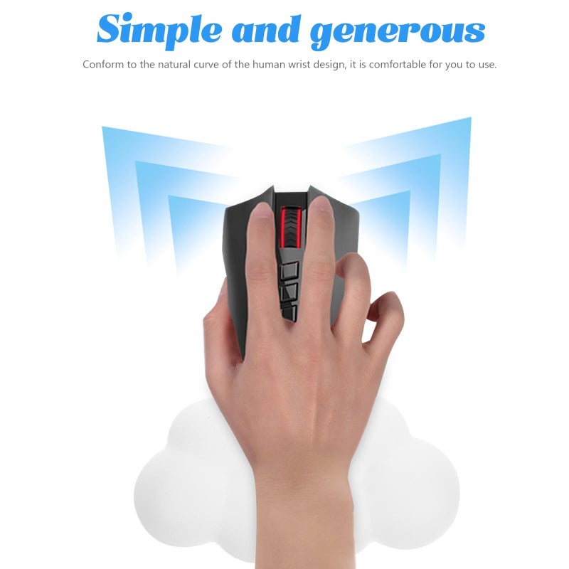 Ergonomic Memory Foam Mouse Wrist Rest Pad White Small Puff Shape for Office Typing and Gaming - Image 5