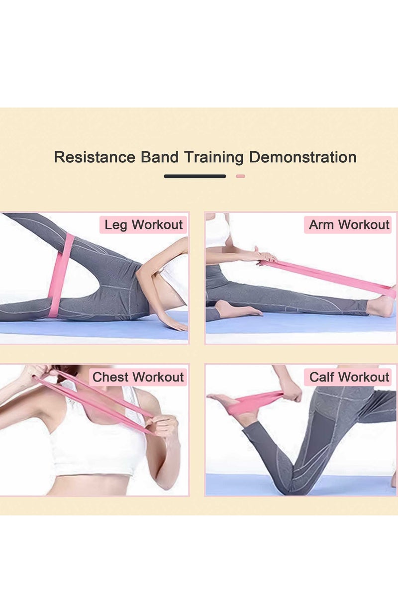 GEMFUL أشرطة تمارين المقاومة مع دليل التعليمات وحقيبة حمل مجموعة من 5 لبدء العلاج الطبيعي واليوغا - Image 5