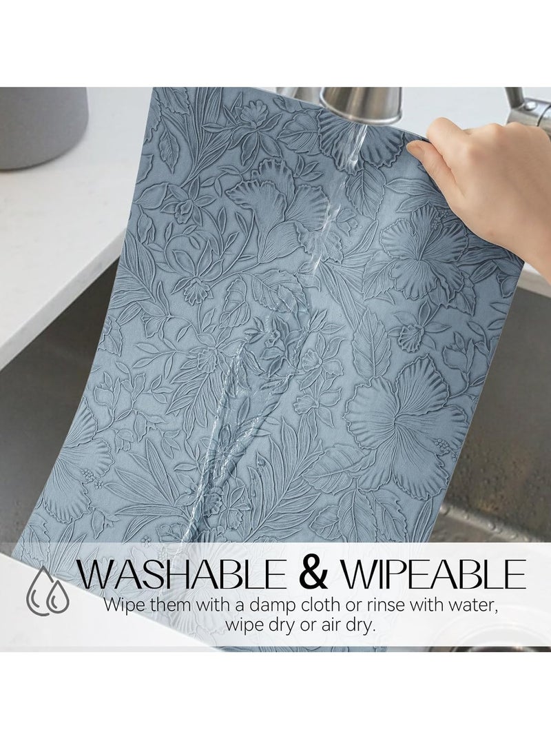 Vparty Vinyl Placemats Set of 4 Heat Resistant Waterproof Oilproof Wipeable Anti Slip Faux Leather Vinyl Table Mats for Kitchen Dining Party Outdoor  - Image 3