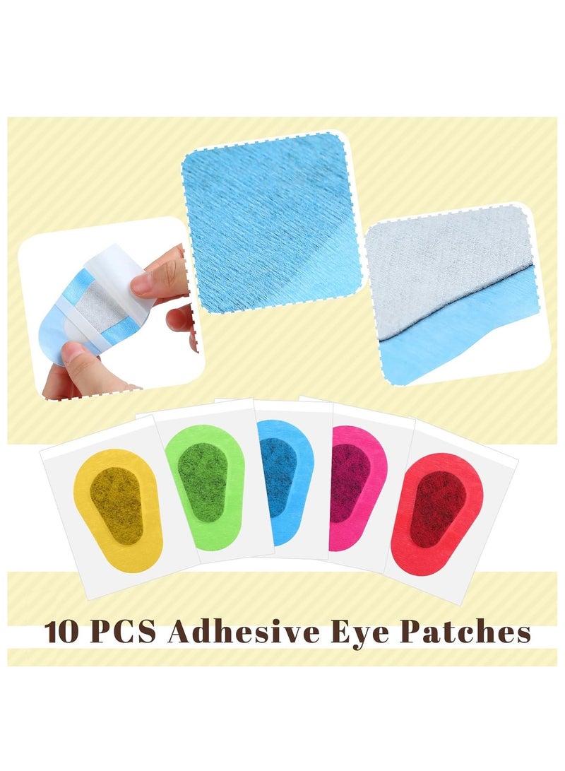 Generic 10 Pcs Adhesive Eye Pads for Children, Disposable Eye Patches for Amblyopia, Light Blocking, Eye Protection, 5 Assorted color  - Image 2